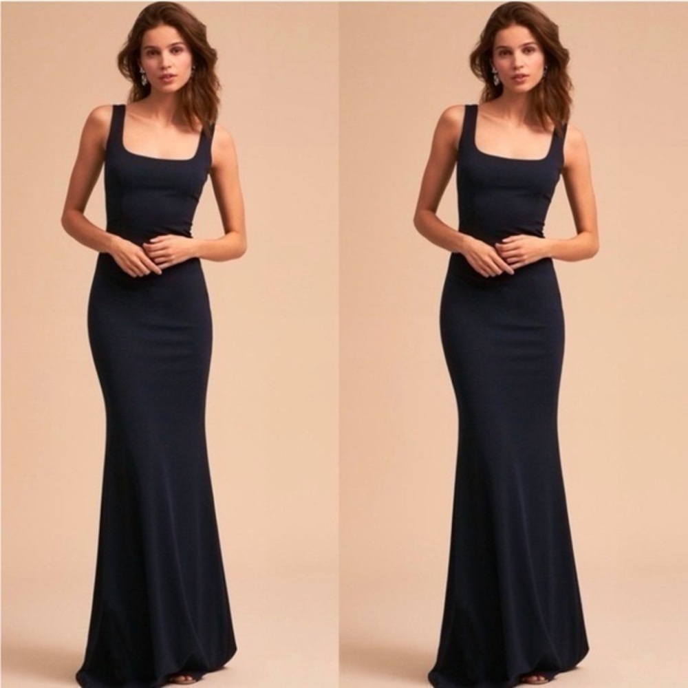 Katie May Blue/Green Square-Neck Maxi Dress